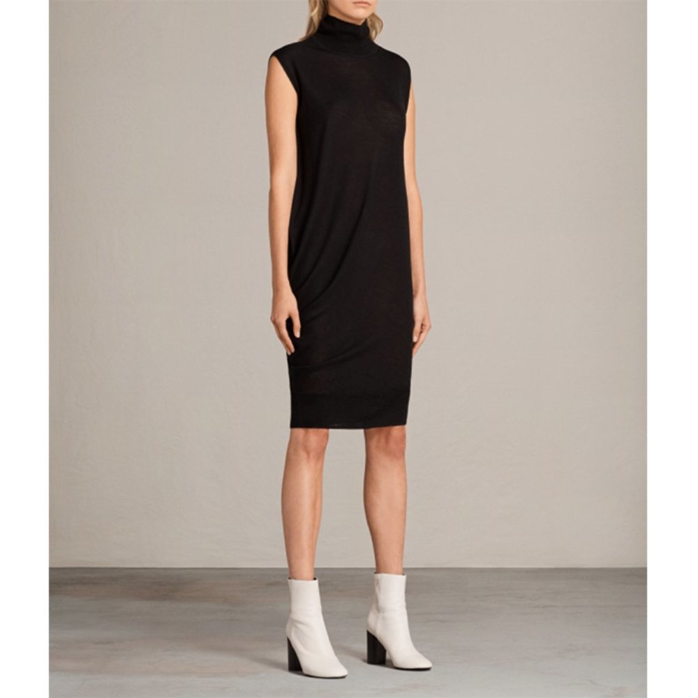 All Saints Demi Merino Wool Sleeveless Midi Dress